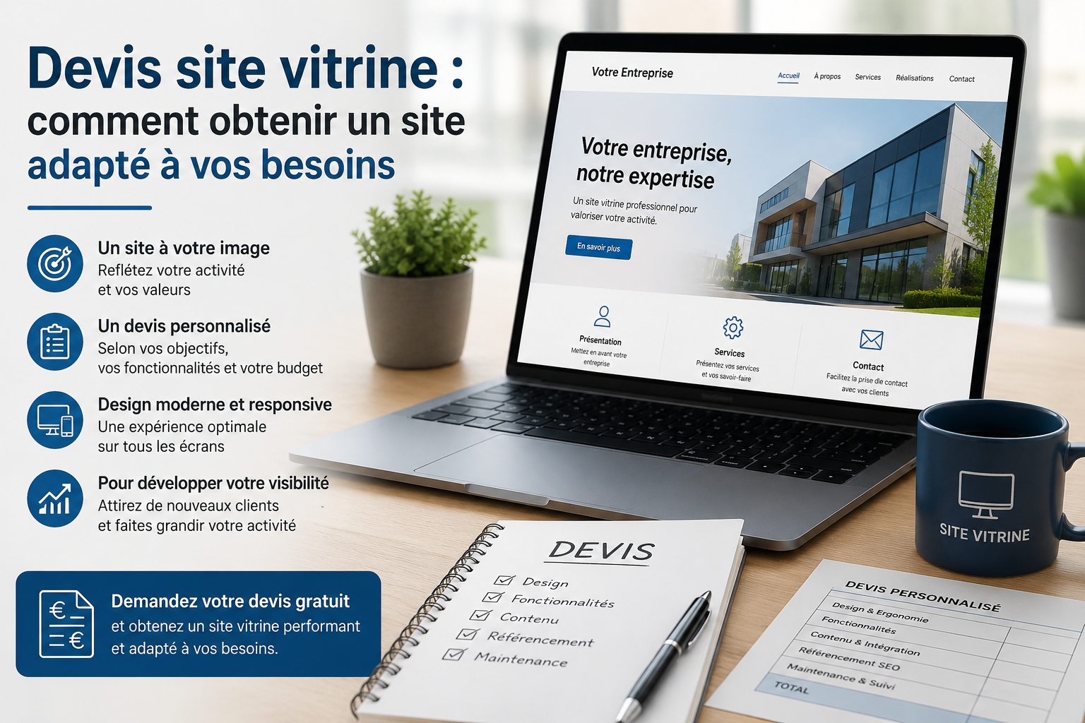 Devis site vitrine : comment obtenir un site adapté à vos besoins