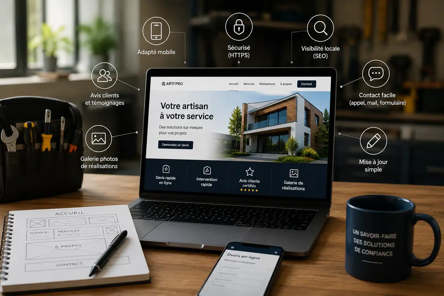 Les fonctionnalités indispensables pour un site web d’artisan en 2026